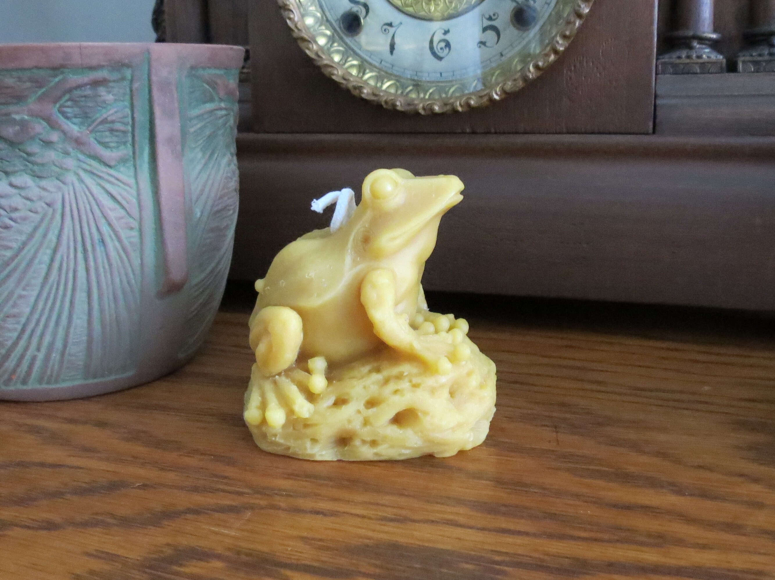 Beeswax Candle Bull Frog Frog Candle Reptile Candle Honey Etsy