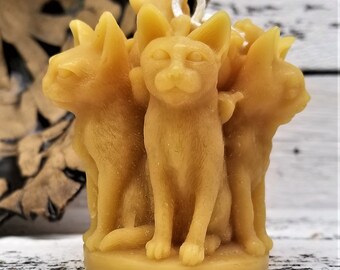 Beeswax Cat Candle, Honey Scented, Feline Gift, Memorial Candle