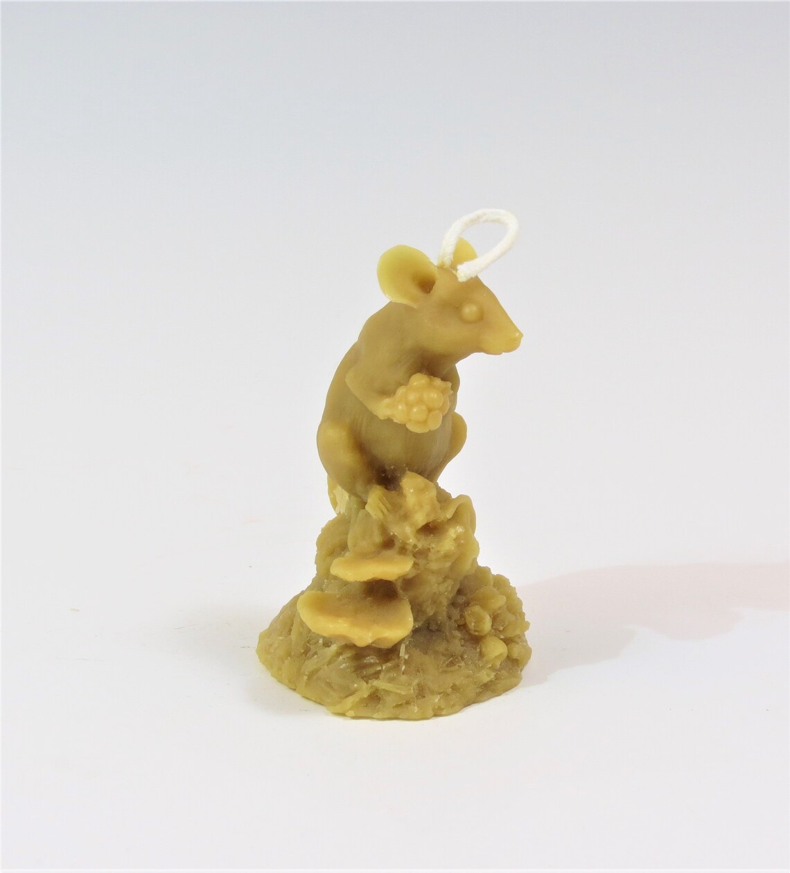 Beeswax Field Mouse Candle Handcrafted Candle Mouse on a Stump Etsy