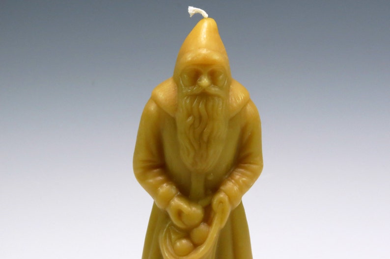 Beeswax Apple Santa Belsnickel Beeswax Candle Old World Santa Santa Candle Old World Candle Cast Using Antique Chocolate Mold Antique Santa image 2