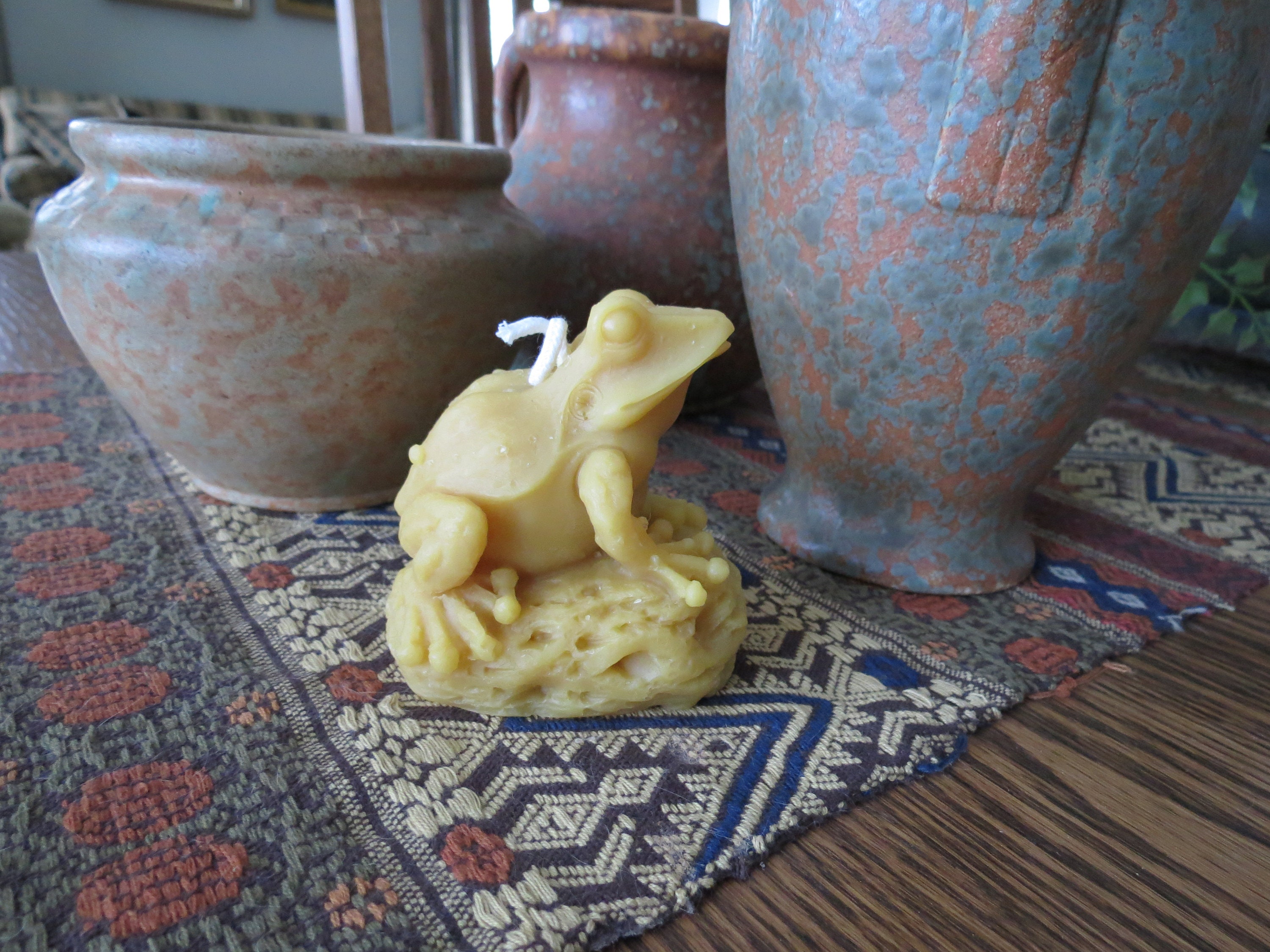 Beeswax Candle Bull Frog Frog Candle Reptile Candle Honey Etsy