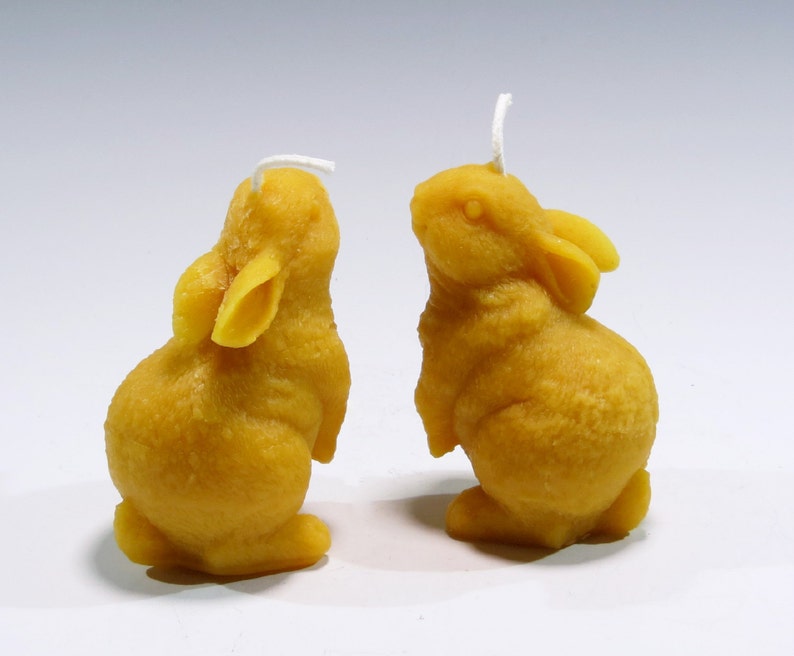 Two Beeswax Bunny Rabbit Candles Wildlife Candles Woodland Etsy
