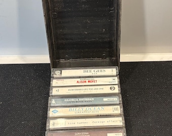 Vintage cassette tapes (albums) x10 in period plastic case