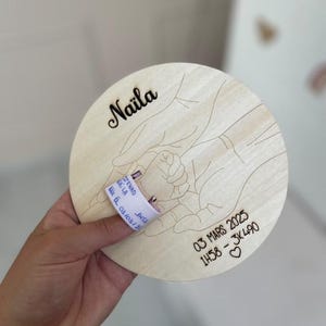 Wooden Card - Personalized Wooden Birth Card - Engraved Keepsake & Birth Bracelet