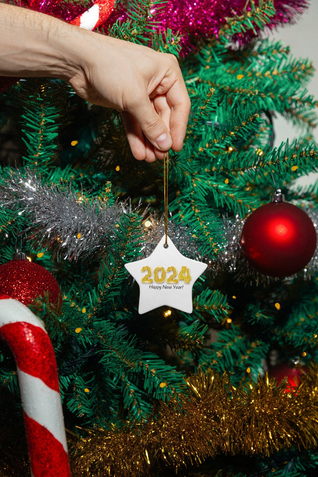 Merry Christmas Happy New Year 2024 Gift Ornament Etsy UK
