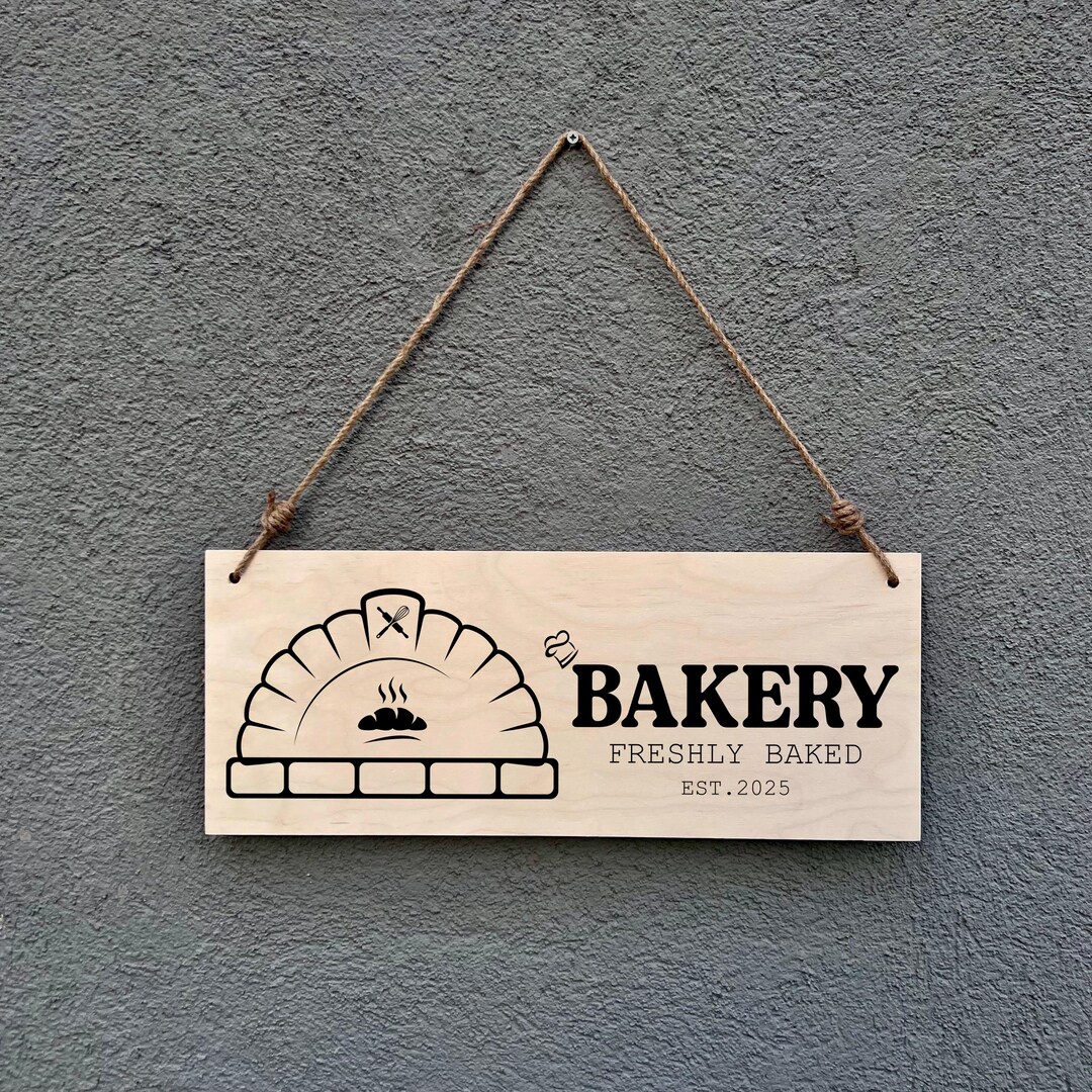 Personalized Bakery Sign: Rustic Birch Wood, Custom Est. Date - Etsy