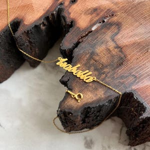 Collar con nombre personalizado para el Día de la Madre / Joyería personalizada de plata de ley 925 / Opción chapada en oro hecha a mano / Regalo para mamá