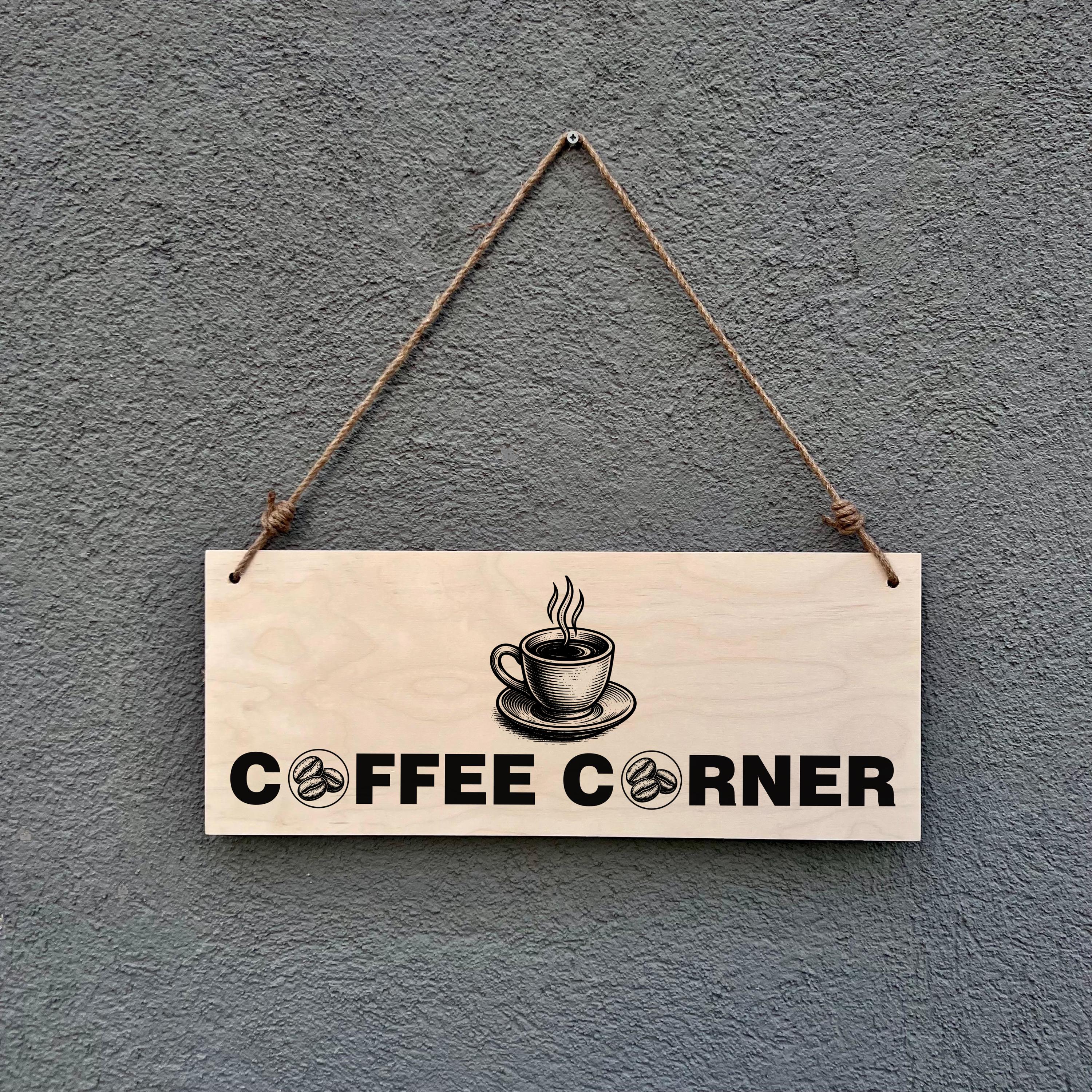 Cartello In Legno 'But First Coffee' Con Cavalletto – Decorazione Rustica 10,9x10,9 Cm Per Cucina E Scrivania