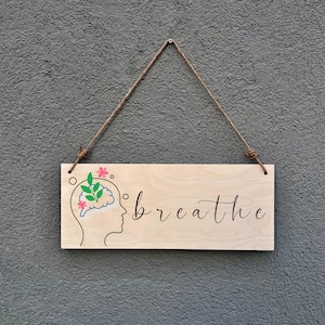 Decorazione murale in legno Mindfulness: Respira, Yoga, Meditazione