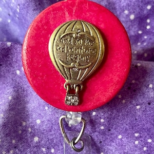 Bobine de badge pour montgolfière, bobine rétractable pour carte d'identité, clip nom, infirmière, médecin, cadeau pour enseignant
