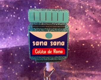 Sana Sana Colita de Rana Retractable ID Badge Reel Holder Badge holder Ready to Ship Doctor Nurse First Responders
