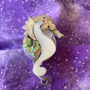 Sea Horse Badge Reel, Retractable ID Holder Reel, Name Clip, Nurse, Doctor, Teacher Gift