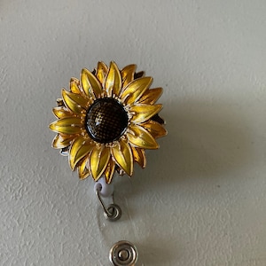Bobine de badge tournesol, porte-carte d'identité rétractable, clip pour nom, infirmière, médecin, cadeau pour enseignant
