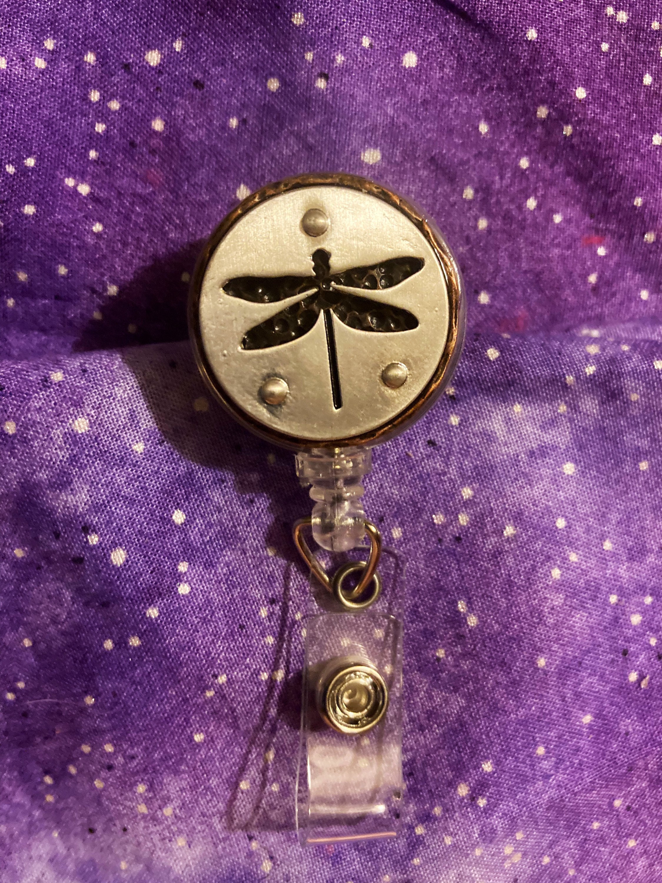 Dragonfly Badge Reel, Retractable ID Name Badge Holder Reel, Badge Clip Work Jewelry, Doctor Nurse Teacher Gift, Ready to Ship