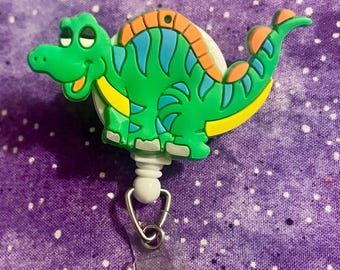 Tyrannosaurus Rex T-Rex, Triceratops Dinosaur Badge Reel, Retractable ID Holder Reel, Name Clip, Nurse, Doctor, Teacher Gift