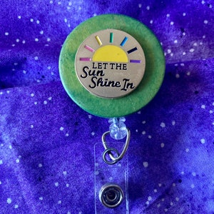 Sunrise Badge Reel, Retractable ID Holder Reel, Name Clip, Nurse, Doctor, Teacher Gift