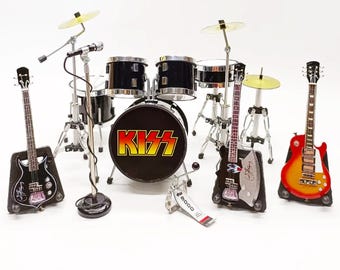 Miniature drum Classic Rock Era Miniature Instrument Duo – Drum & Guitar