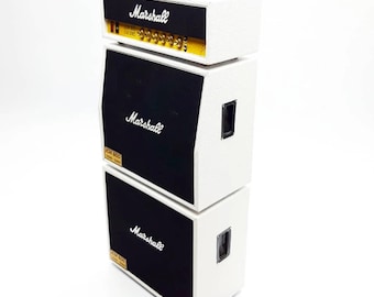 Amplificador de sonido en miniatura blanco JCM 800 3 etapas escala 1/6