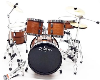 Tambor en miniatura realista a escala 1/12, instrumento de exhibición musical en miniatura