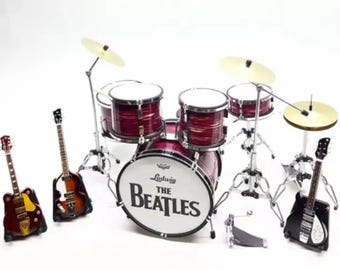 Miniature drum 1:12 Scale Retro British Drum Set Miniature for Display + Stage #2