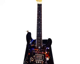 Miniature Metal Guitar – Sharp Red Design #2