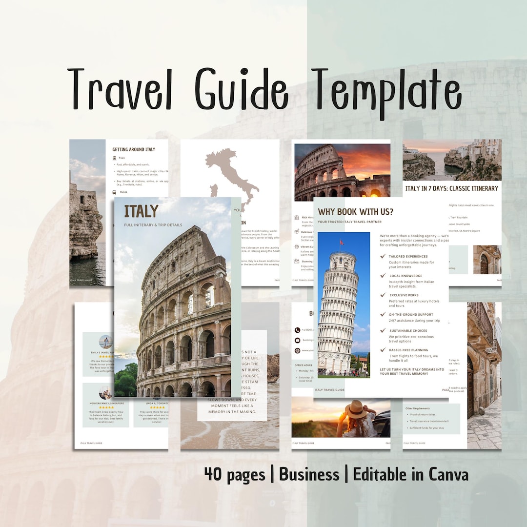 Travel Guide Ebook Template Canva | Travel Agent Templates | Business ...