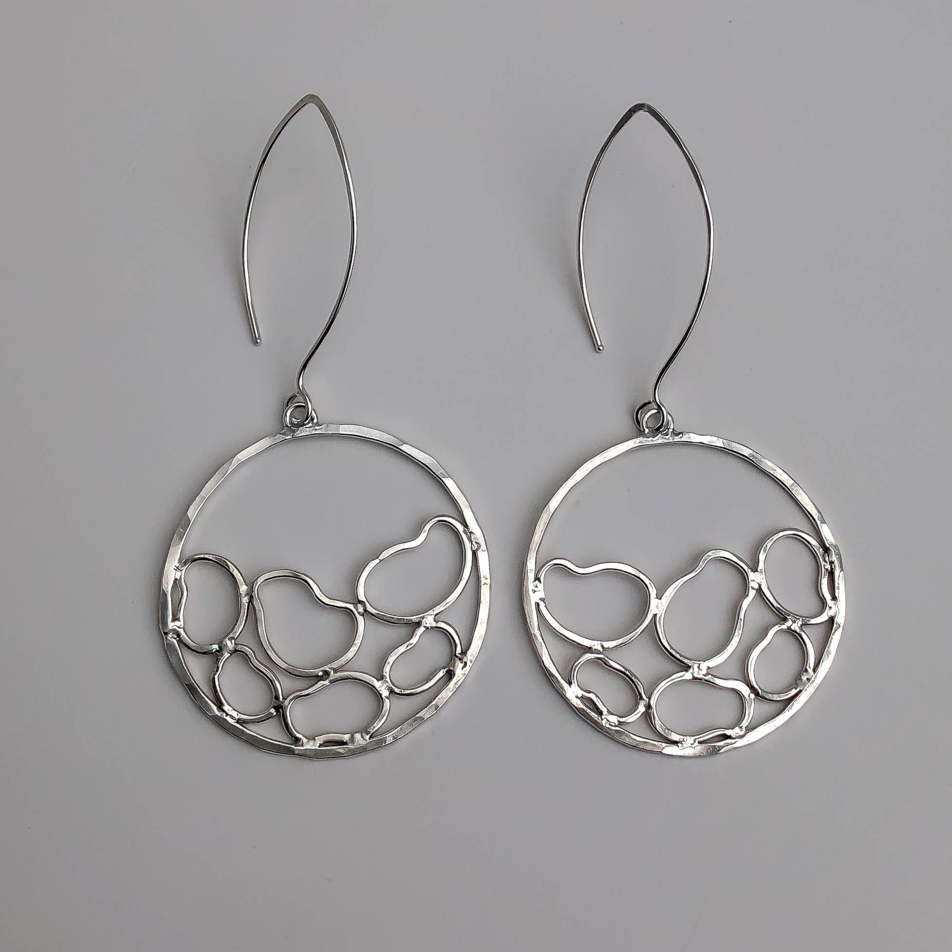 Sterling Silver Statement Earrings Unique Silver Dangle Earrings