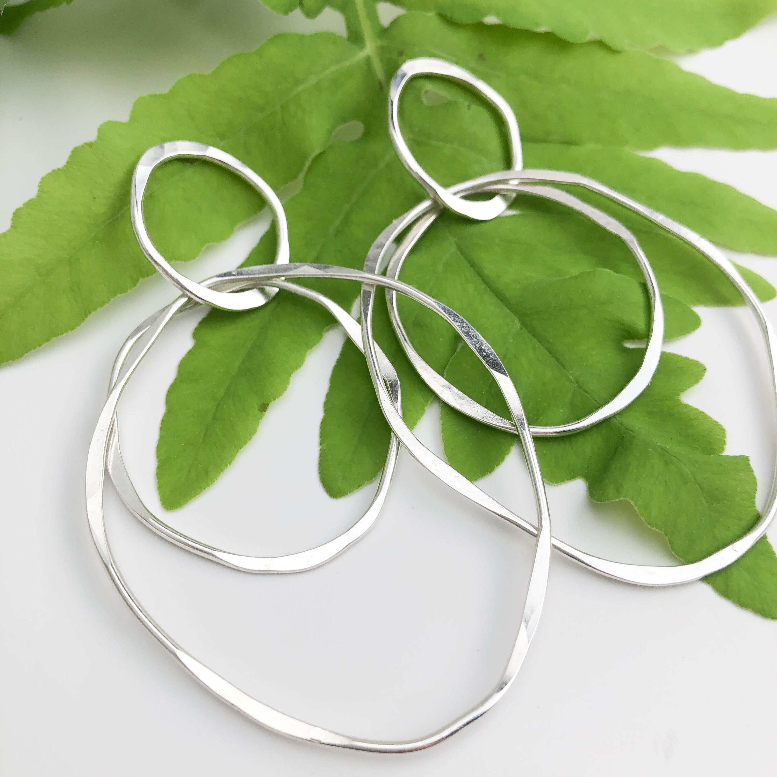 Hand Hammered Hoop Post Earrings