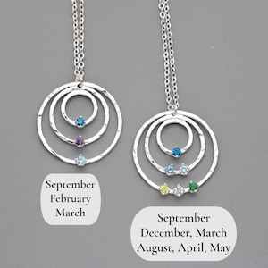 Personalized Sterling Silver Grandma Necklace: Custom Handmade Birthstone Jewelry image 4