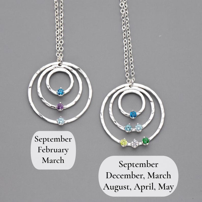 Personalized Sterling Silver Grandma Necklace: Custom Handmade Birthstone Jewelry image 4