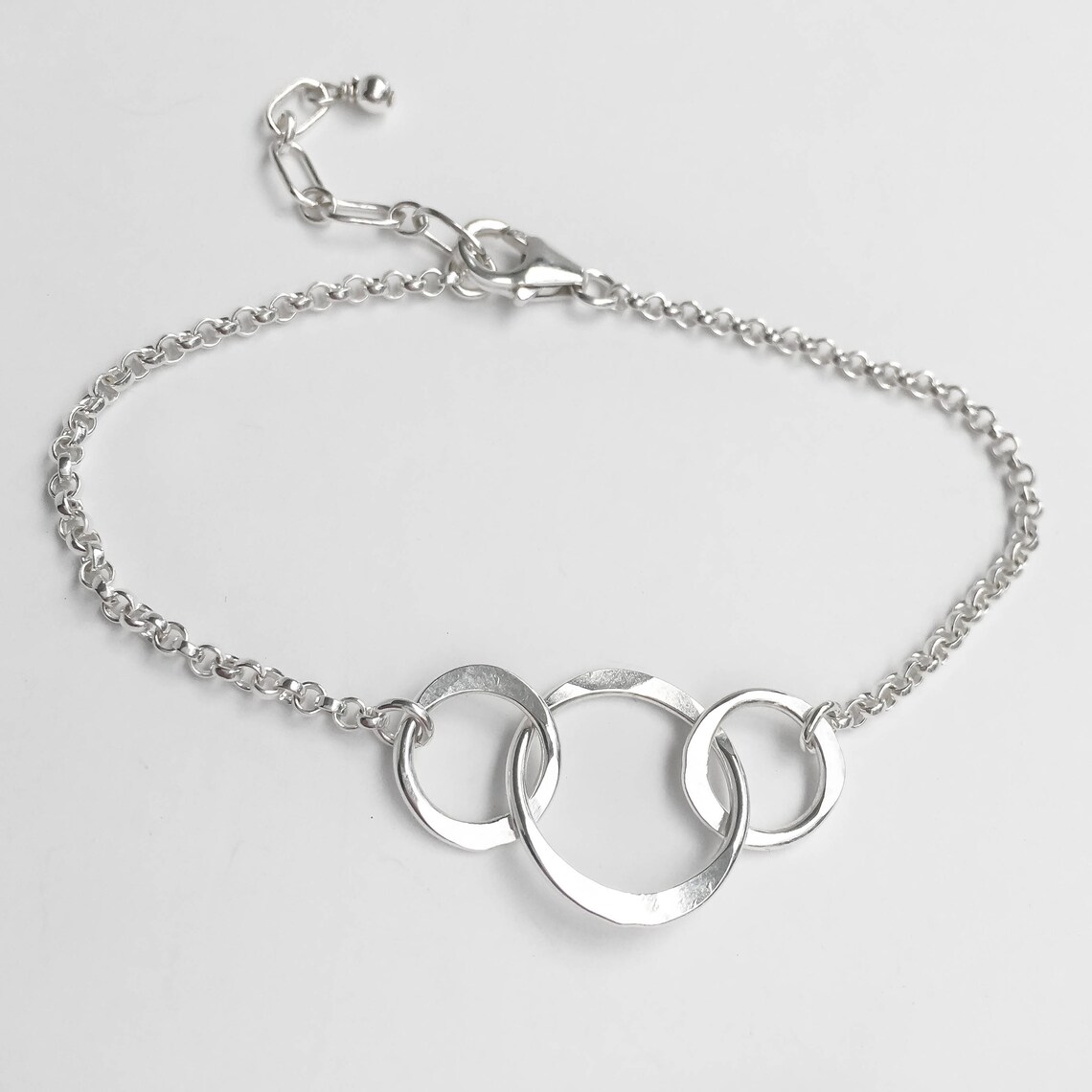 Interlocking Circles Bracelet Simple Sterling Silver Etsy