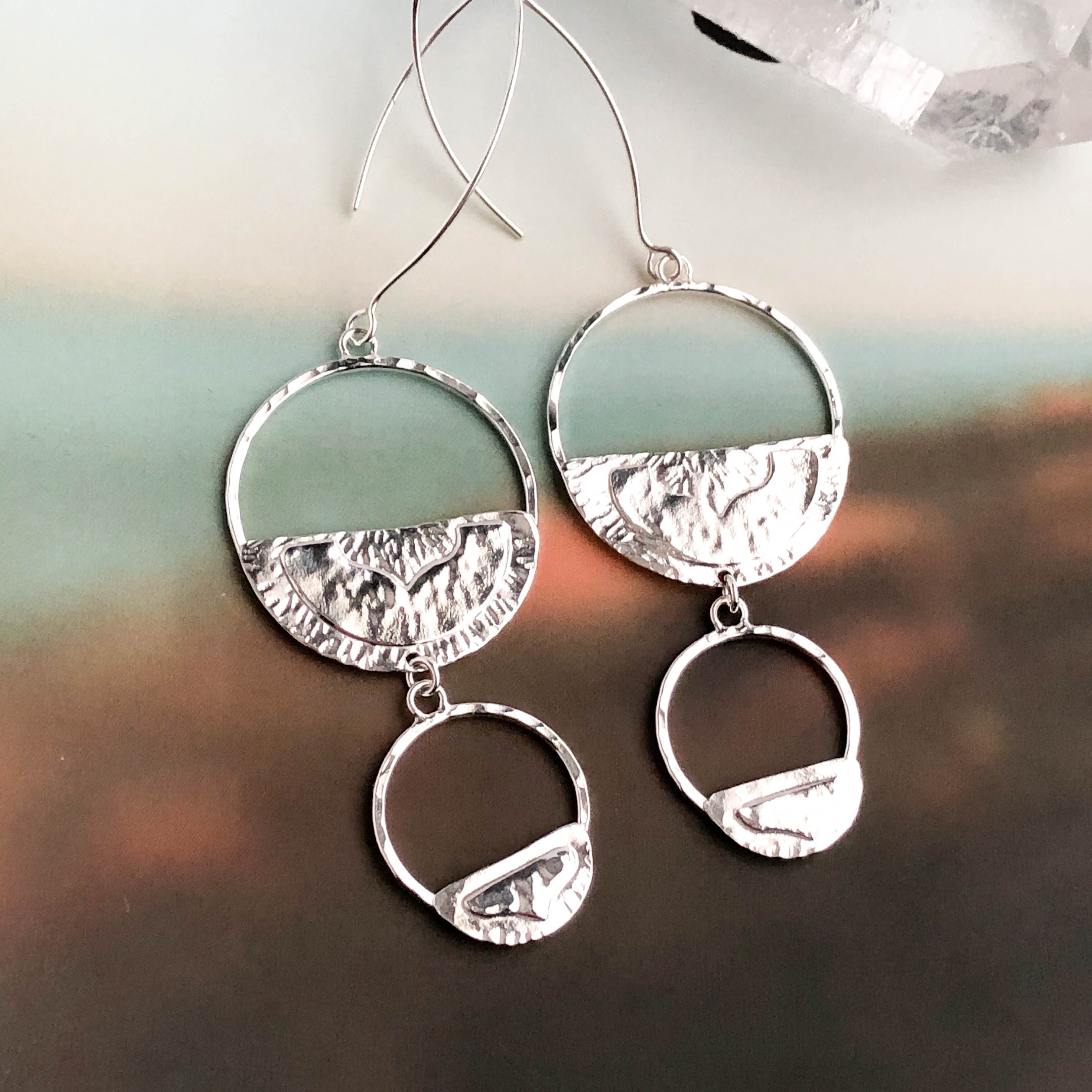 Silver Statement Dangle Earrings