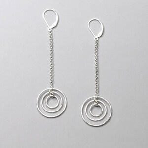 Sterling Silver Long Drop Earrings: Lightweight Handmade Minimalist Silver Jewelry