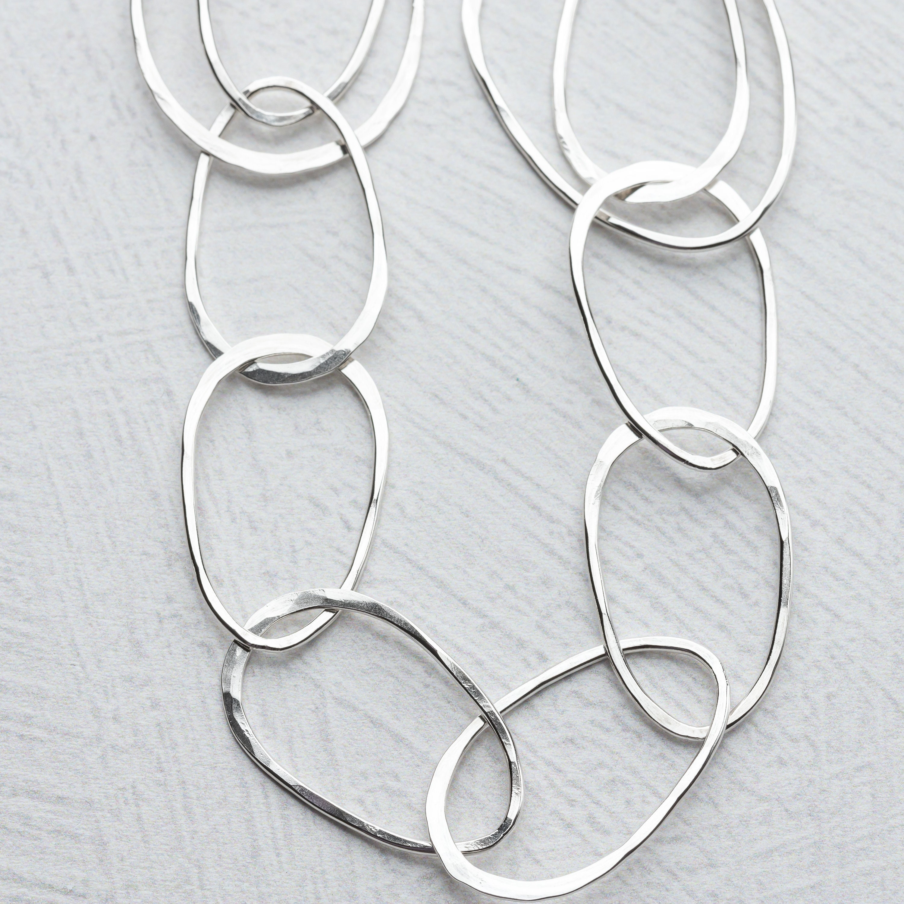 Large link on sale silver chain