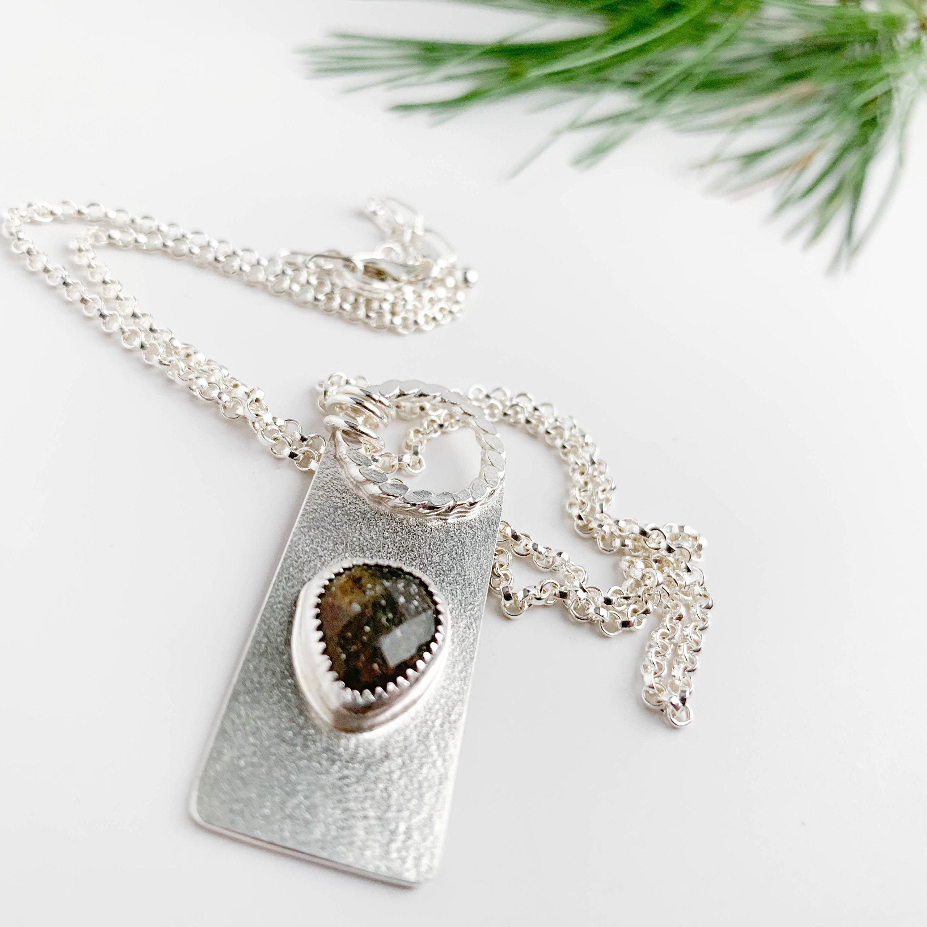 Midnight Quartzite Rectangle Necklace