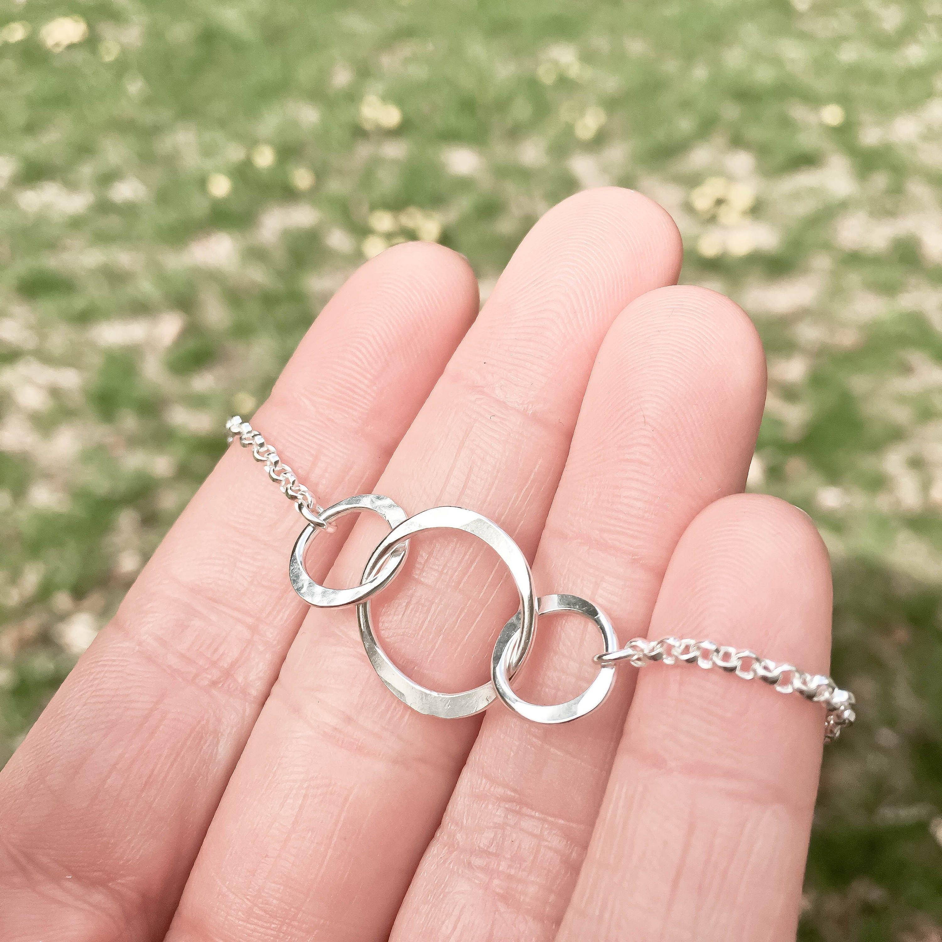 Interlocking Circles Bracelet Simple Sterling Silver Etsy