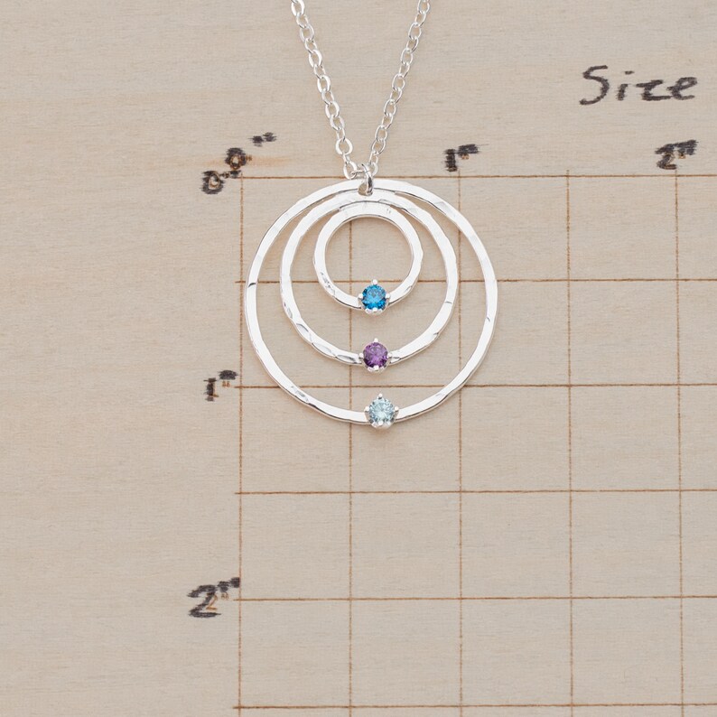 Personalized Sterling Silver Grandma Necklace: Custom Handmade Birthstone Jewelry image 11