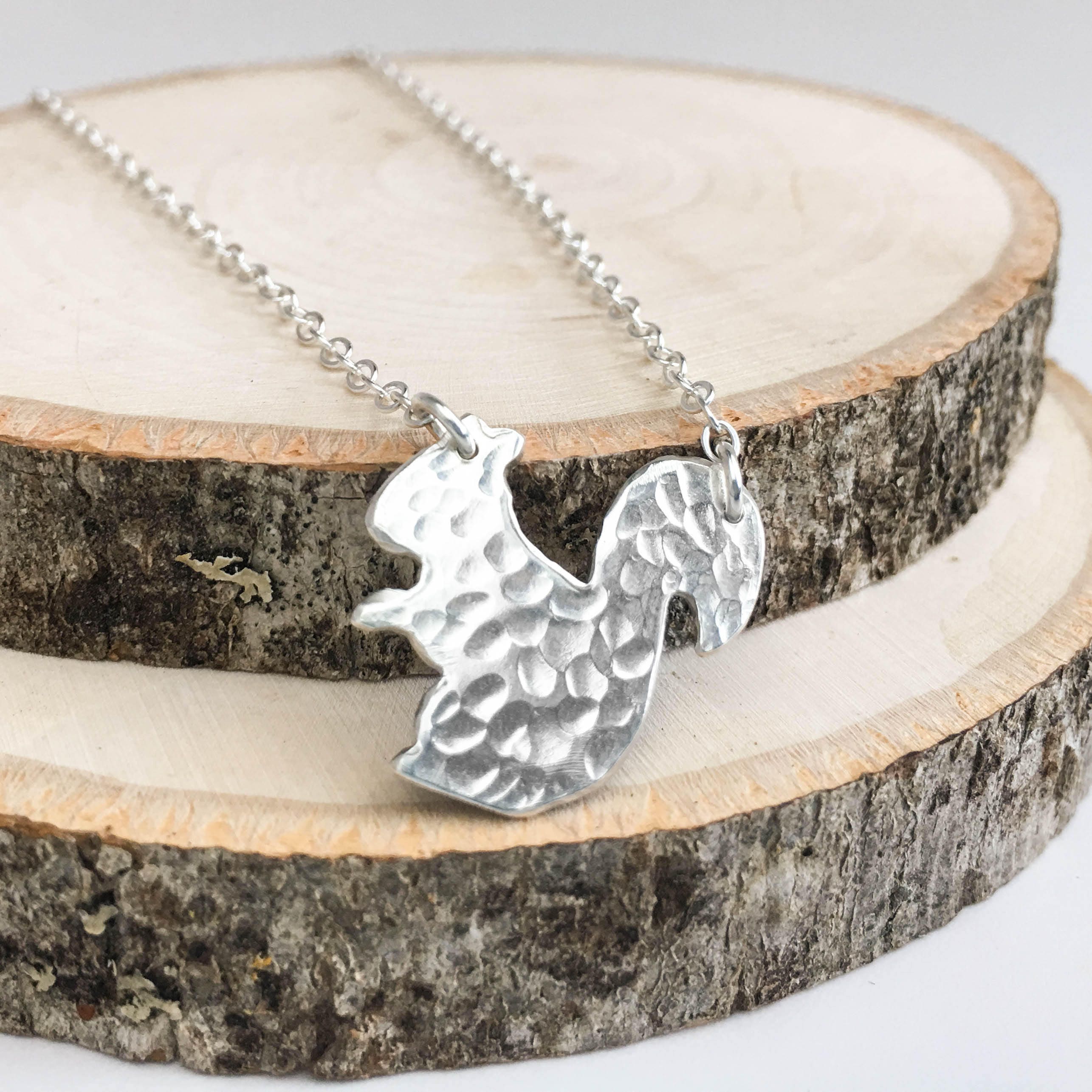 silver squirrel necklace