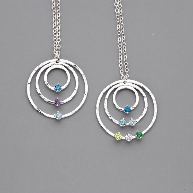 Personalized Sterling Silver Grandma Necklace: Custom Handmade Birthstone Jewelry image 8