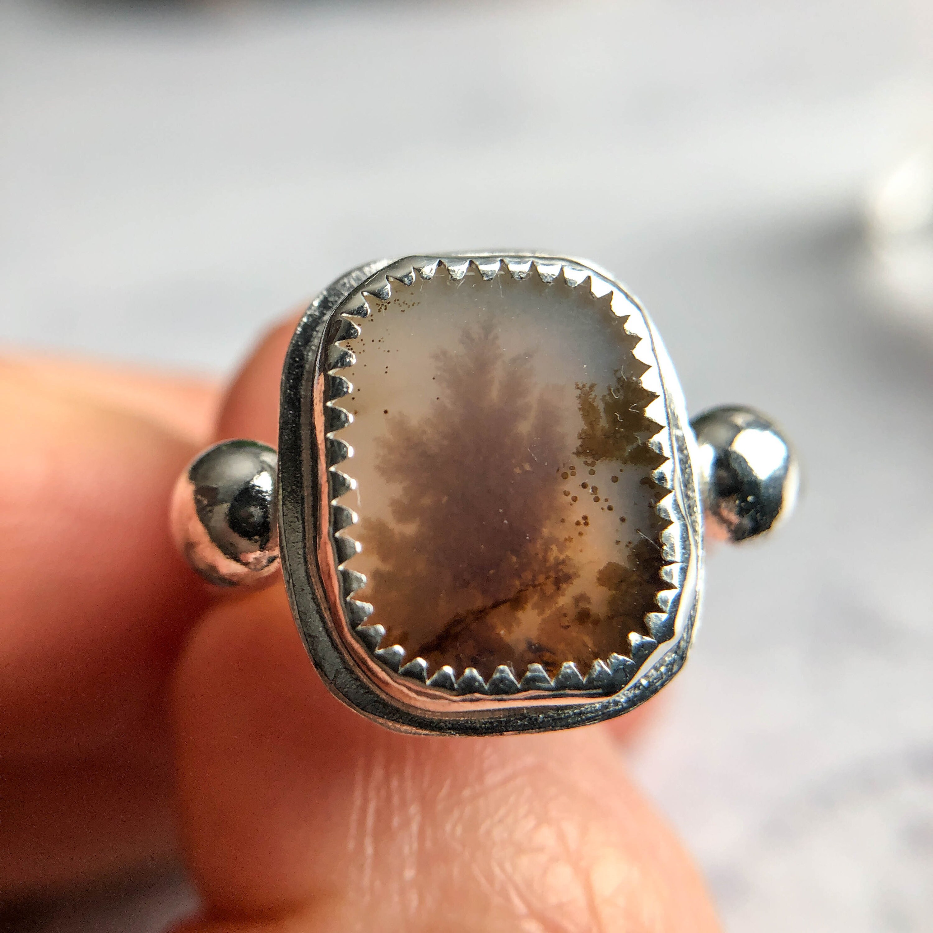 Dendritic Agate Size 9 Ring
