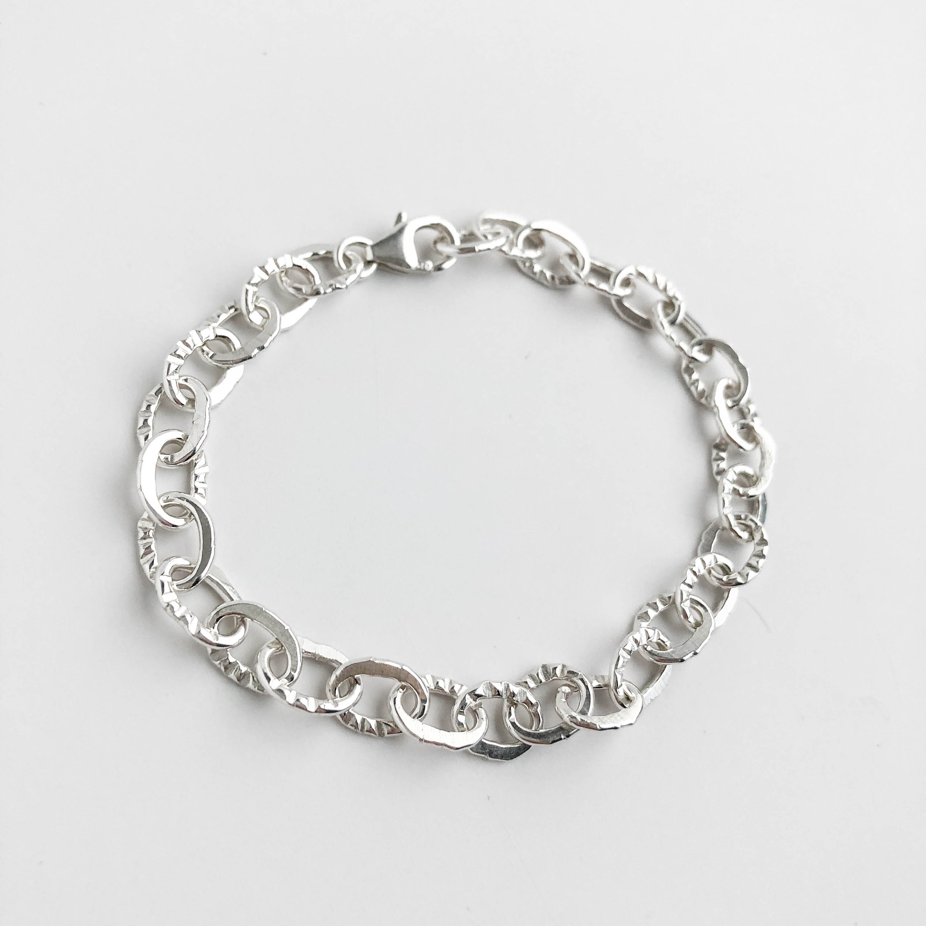 Handmade Stamped Chain Bracelet