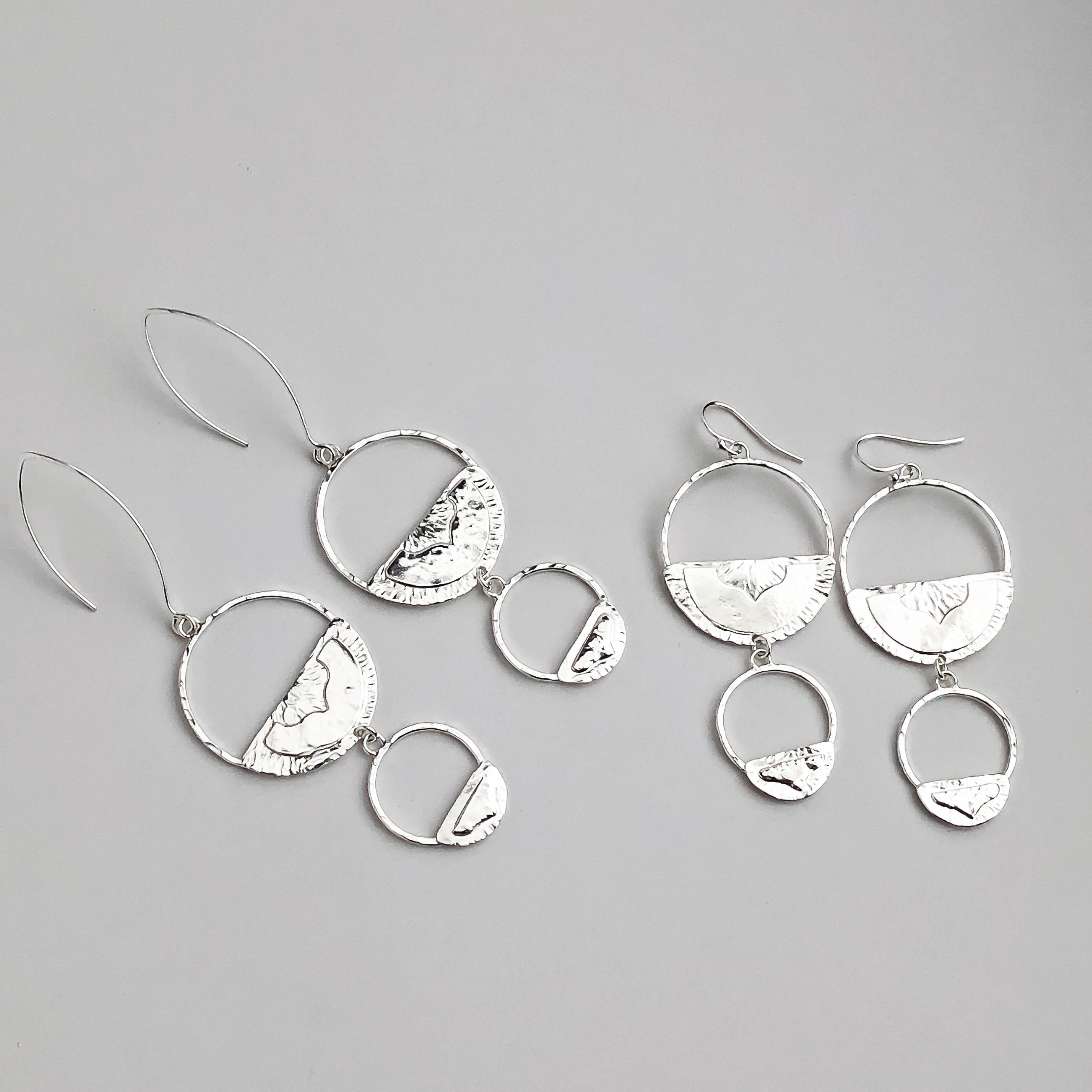 Silver Statement Dangle Earrings