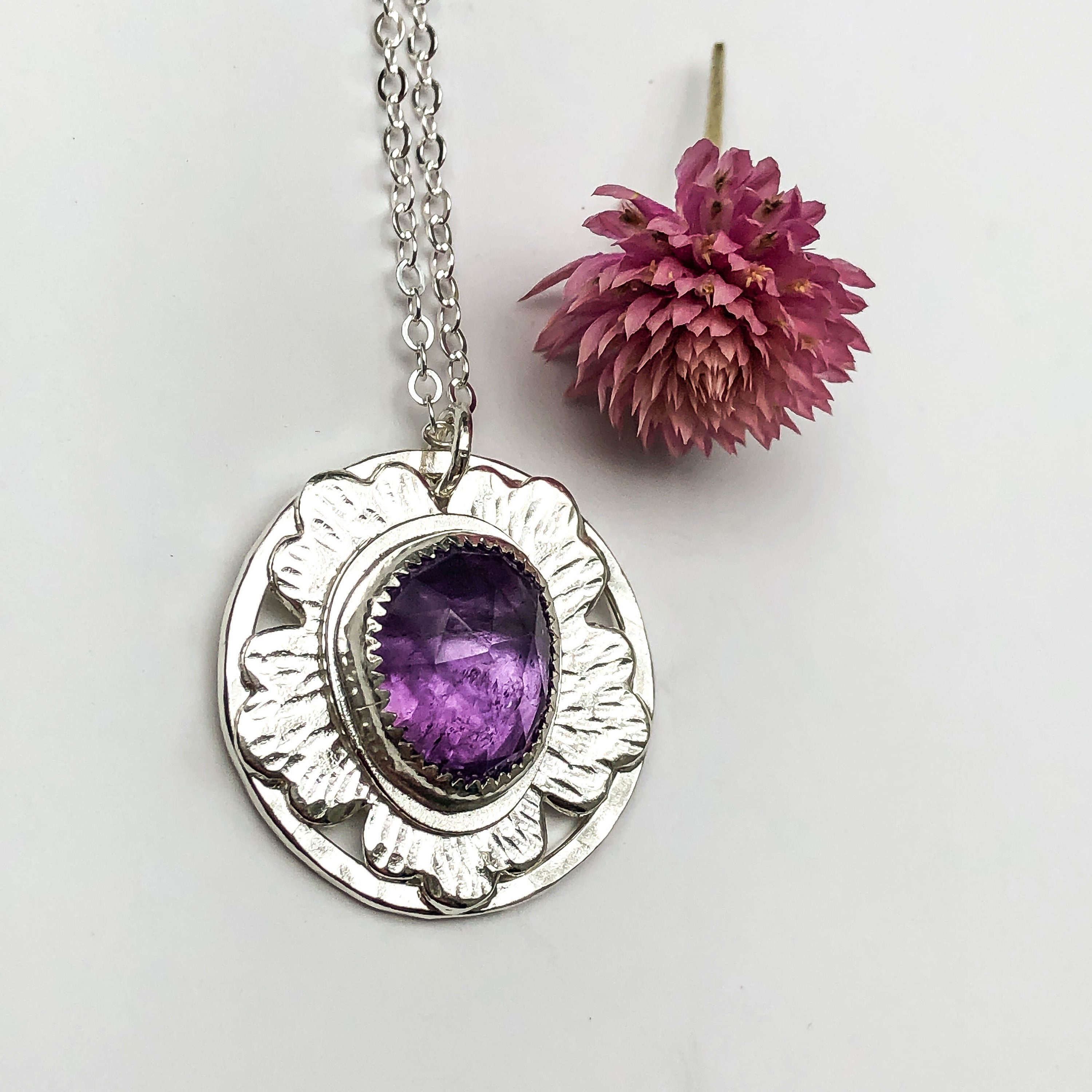 Amethyst Flower Necklace
