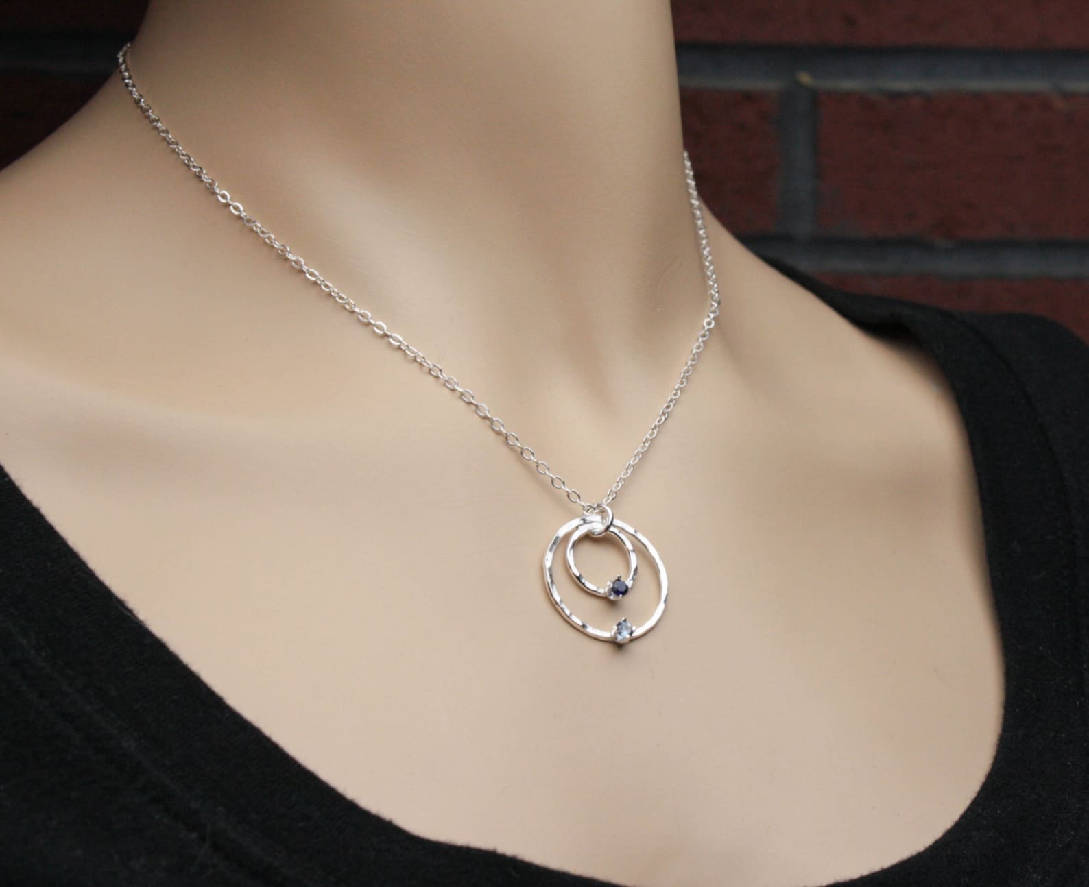 Birthstone Necklace Mother and Child Necklace Mothers Etsy