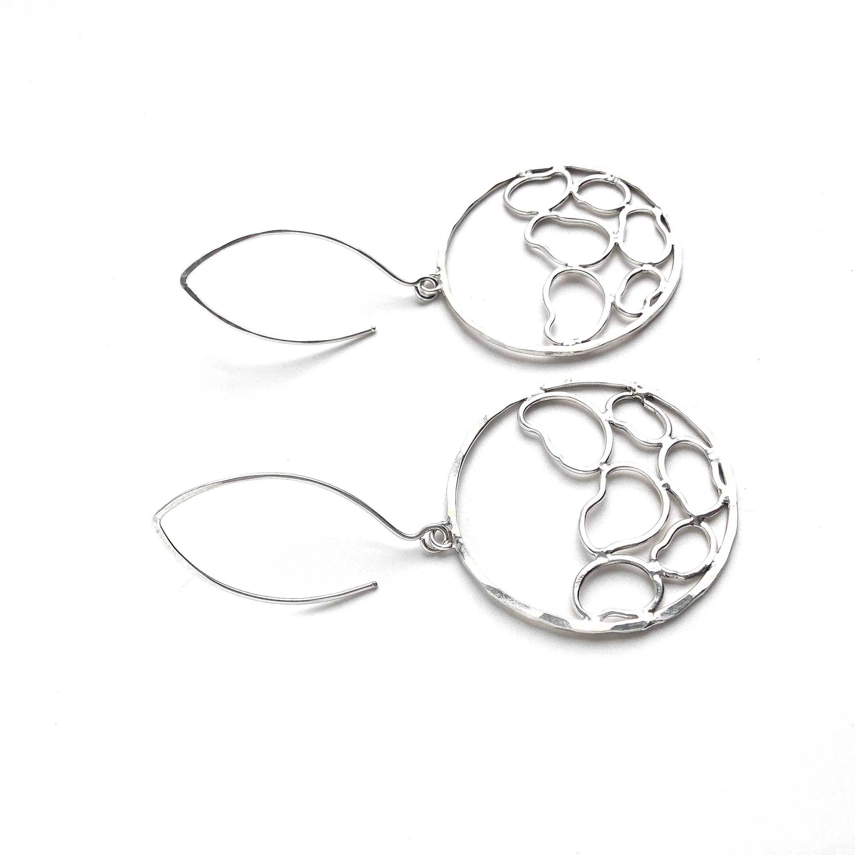 Sterling Silver Statement Earrings Unique Silver Dangle Earrings