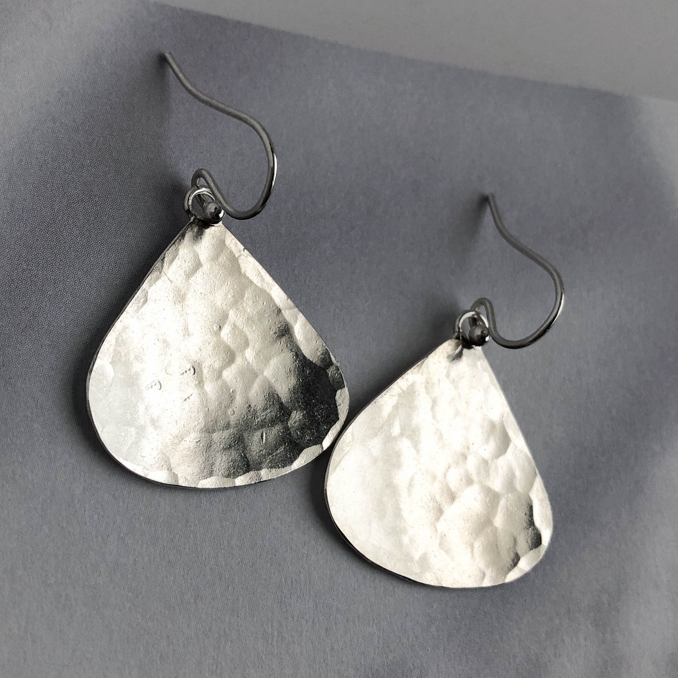 Hammered Teardrop Earrings