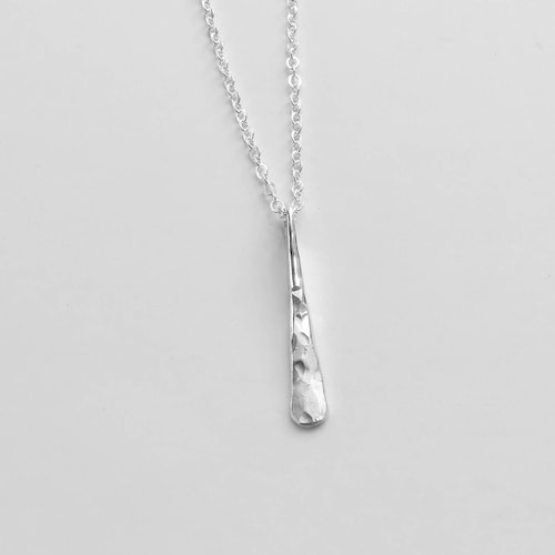 Hammered Silver Bar Necklace Vertical Bar Necklace Simple Etsy