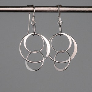 Dangle Rings Silver Handmade Sterling Silver Dangle Earrings: Nickel Free Argentium Silver ...