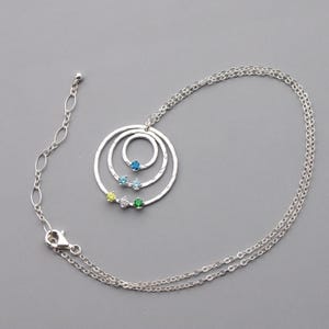 Personalized Sterling Silver Grandma Necklace: Custom Handmade Birthstone Jewelry image 2