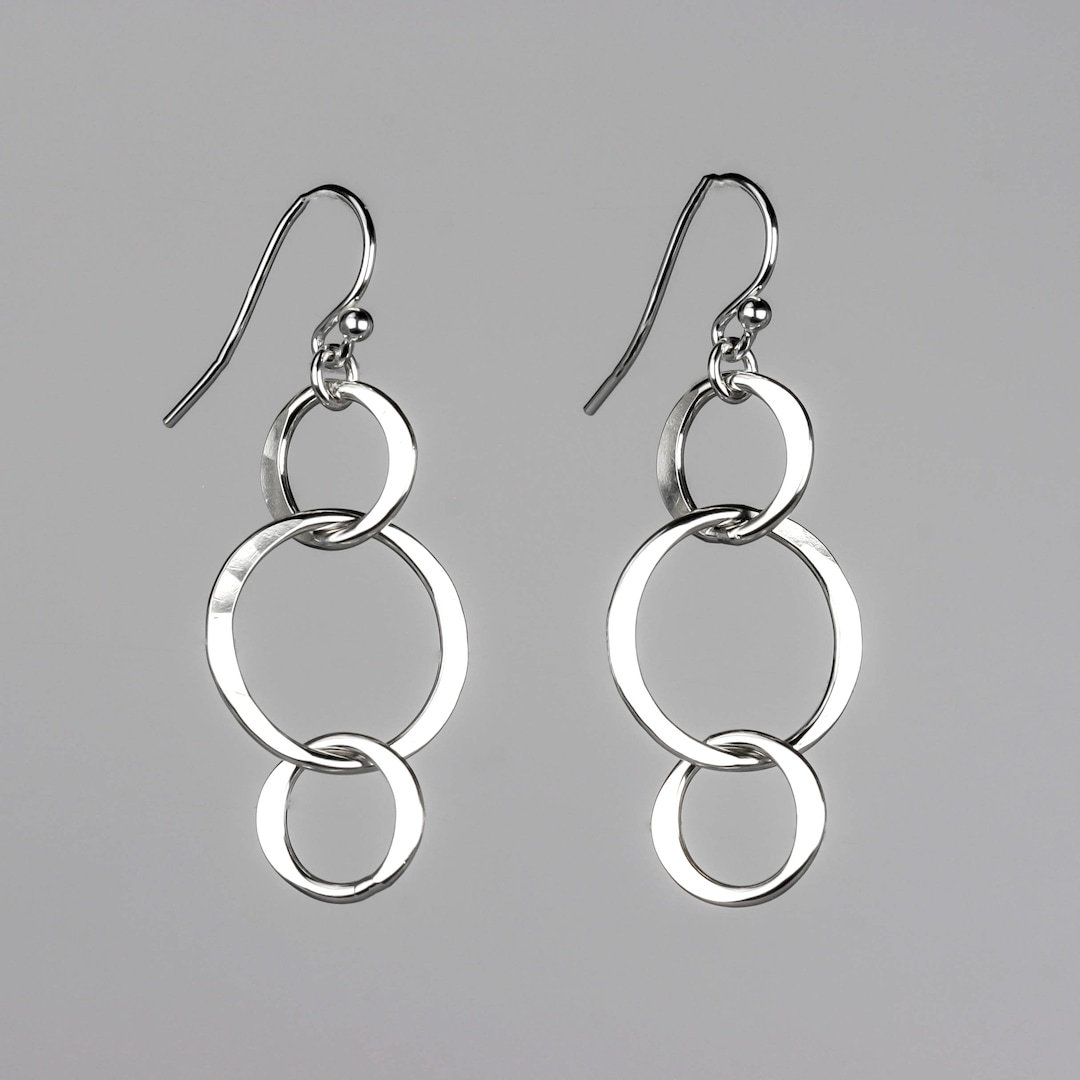 Hammered circle earrings best sale